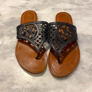 Tory Burch black Leather sandals.